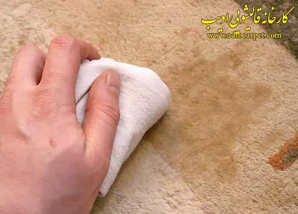 نحوه حذف رنگ مو از فرش به کمک پارچه سفد